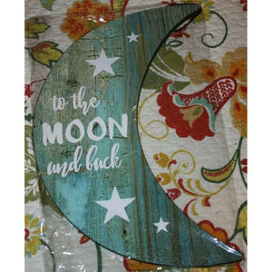 WALL PLAQUE "TO THE MOON AND BACK" DECORATION 15" NEW CHILDREN GIFT HOME